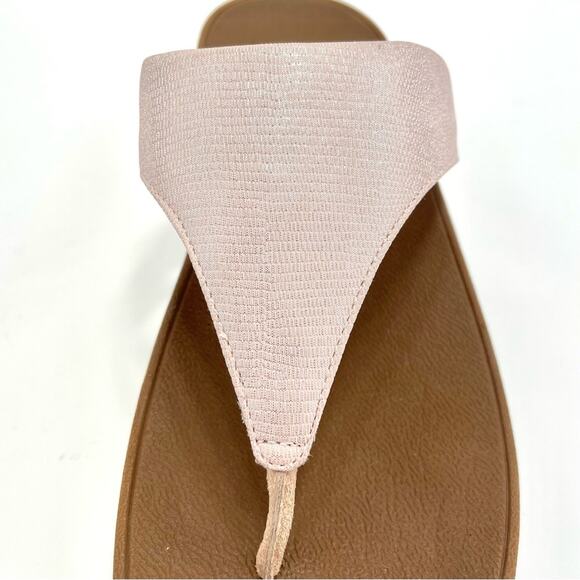 Fitflop Lulu Thong-Toe Sandal/Flip Flop Size 10 Rose Gold Arch Support Cushioned - Picture 11 of 16